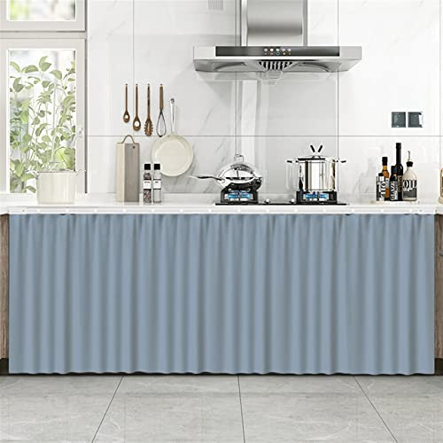 LIVEINU Schrankvorhänge für Küche, Kleiderschrank, Badezimmer, Staubdichter Vorhang für Regale, Wandpaneele, hängende Tür, Japanische Noren Selbstklebend 40x70cm Grau Blau
