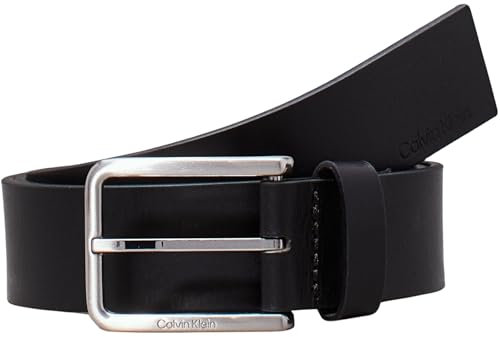 Calvin Klein Herren Gürtel Ledergürtel, Schwarz (Ck Black), 110 cm