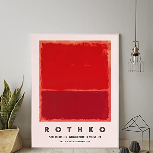 Dittelle Abstraktes Poster New York 1970 Museum Leinwand Gemälde Mark Rothko Kunstdruck Wandbild für Wohnzimmer Wohnkultur 50 x 70 cm rahmenlos