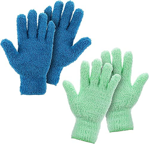 Voarge Lot de 2 paires de gants anti-poussière en microfibre pour dépoussiérer les voitures, laver les rétroviseurs, stores