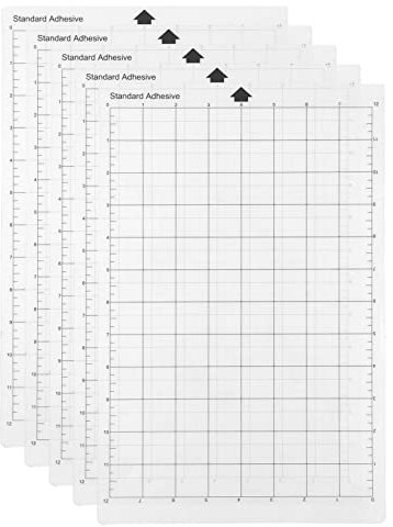 ERYUE Schneidematte, Ersatz-Schneidematte transparente Selbstklebende -Matte mit Messgitter 8 x 12 Zoll für Silhouette Cameo Explore Plottermaschine 5PCS