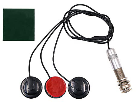Alnicov Gitarren-Tonabnehmer, Piezo-Wandler mit 3 Sensoren, 6,35 mm Musikinstrumenten-Zubehör für Ukulele, Violine, Gitarre