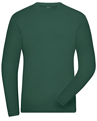 James & Nicholson Herren Bio Workwear Long-Stretch - Langarm Shirt aus Bio-Baumwolle mit Elasthan | Farbe: dark-green | Grösse: L