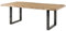 MASSIVMOEBEL24.DE | Freeform 5 - Baumtisch aus Mangoholz - beige lackiert | + U-Beine in anthrazit glänzend | 240x100x77 | Massivholztisch Baumkantentisch Esstisch