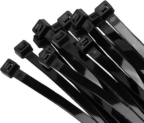 Armpow Pack of 40 12 x 500 mm UV-Resistant Nylon Cable Ties with Slider - 114 kg / 250 lbs Tensile Strength (Black), 12*500-B