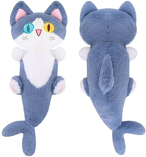 33,46 zoll Langes Plüschtier Katze Plüschtier Hai Plüschtier Katzen Stofftier Großes Kuscheltier Kuschelkissen, Kuscheltier als Kissen Weiches Plüschtier Spielzeug Katze Geburtstagsgeschenk
