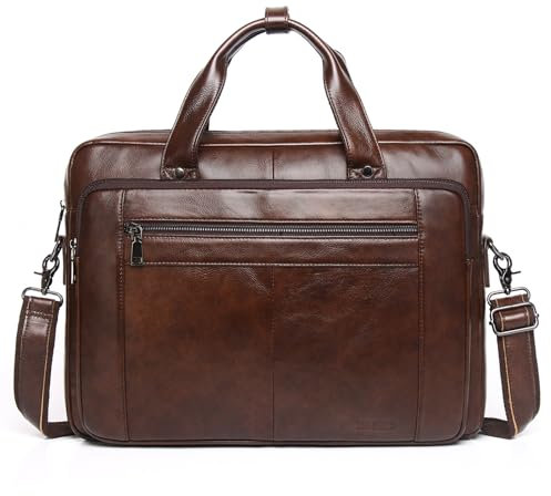 BAIGIO Sacoche Ordinateur Cuir Homme, Cartable Porte Document, Sac Business, Malette Travail, Serviette Bandoulière