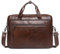 BAIGIO Real Leather Briefcase for Men with 15.6 inch Laptop Compartment, Large Over Shoulder Bag Mens Vintage Work Handbag Functional Cross Body Messenger for Business Office Travel, Coffee Brown