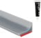 Flintronic Autoadesiva Silicone Doccia Barriera, 100CM Pieghevole Bagno Acqua Barriera, Soglia Doccia, Guarnizioni Doccia, Bordo Doccia, Striscia di Ritenzione Idrica Della Soglia Del Bagno(Grigio)