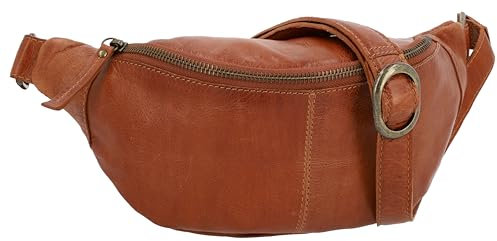 Gusti Bauchtasche Leder Cillian – Hüfttasche Herren & Damen aus Rindsleder – Stylische Bauchtasche Echtleder für Festival & Freizeit