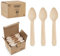 FOOGO Green 1000pcs Cuillères à Dessert en Bois Jetables, Certifiées FSC®, 11cm Petit Couverts Jetables en Forme de Rondes, pour Glaces et Gâteaux, Ecologiques et Robustes, Comme les Couverts Bambou