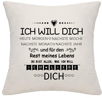 Bommex Liebe Dich Kissenbezug für Freund Freund Frau Ehemann Geschenk für sie ihn Geburtstag Geschenk Weihnachten Geschenk (Stil-2)