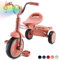 SIMEIQI Toddler Tricycle Foldable Kids Pedal Trike Pedal 3 Wheels Baby Walker Trike for Boys Girls 1-4 Years Old Rear Storage Box Music Headlight