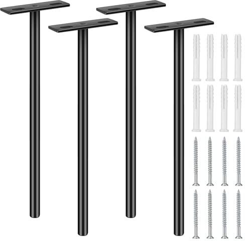 4 Pièces Support pour Etagère Flottante Invisible, Support d'Étagère Caché, Support Plateau Flottant en Bois Dissimulé à Fixation Murale pour Étagère Tablette Flottante (20.4x6cm)