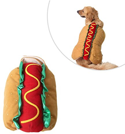 Sosoport Hundekleidung für Halloween mit Elastischem Halsausschnitt für Einfaches Ausziehen Geeignet für Kleine Hunde und Katzen als Hotdog-kostüm