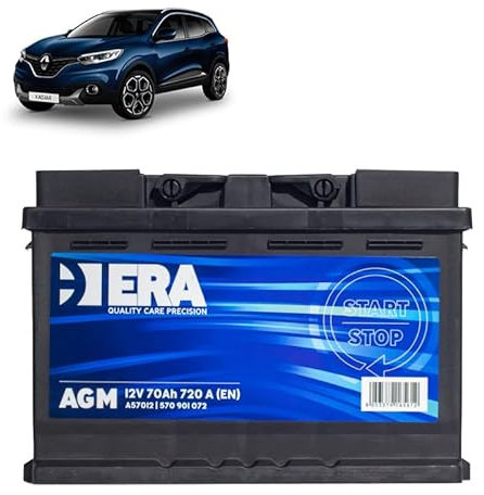 Batteria 70Ah A.G.M. per Renault Kadjar 1.5 1.6 1.7 DCI gasolio 2015+