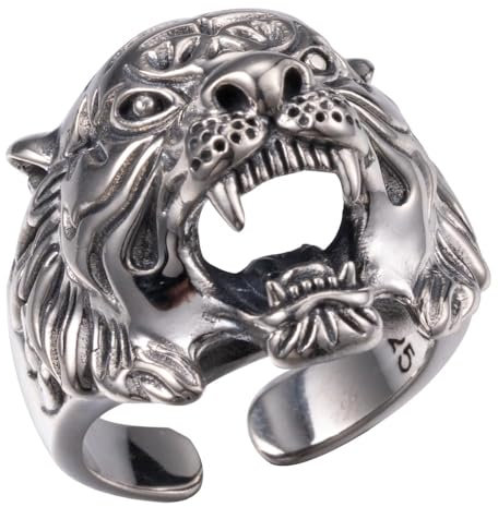 YAIUNHIQ Tigerring aus 925er Sterlingsilber für Damen und Herren
