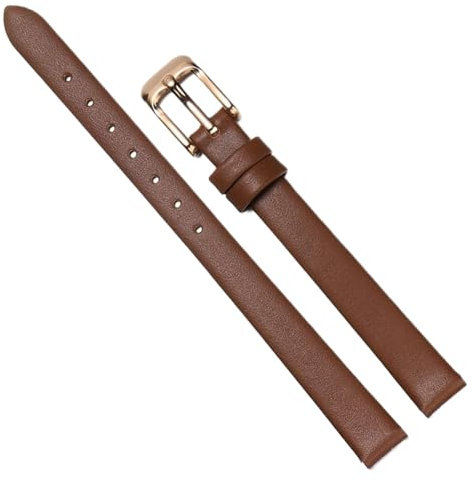 Chlikeyi Armband 6mm-22mm Echtes Leder Damen Schlank Weiches Ultra Dünnes Rindsleder Uhrenkette Zubehör, Farbe 6, 12mm