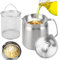 Stainless Steel Oil Filter Pot 68 OZ, 2 in 1 Oil Strainer Pot, 304 Stainless Steel, Large Capacity, Versatile Oil Filter Vessel, 2 in 1 oil strainer pot fryer Multi-Function Deep Fryer Pot 2L