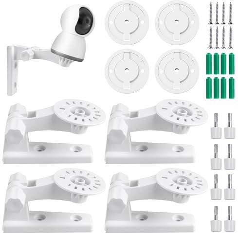 4 Piezas Soporte Cámara Vigilancia por TP_Link, Compatible con Modelos C225/C200/C210/C220/Tc70, Kasa Ec70/Kc410s, Soporte Montaje Pared Cámaras, Soporte de Cámara ángulo Ajustable