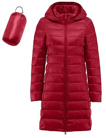 Warme, leichte Damenjacke, kapuzenloser, winddichter Wintermantel mit recycelter Isolierung, schlanker Wintermantel mit Langer, Warmer weißer Entendaunenmantel, Wintermantel Schwarz Tasche Altrosa
