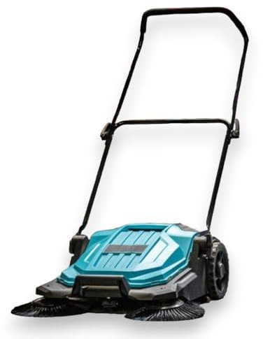 Briconess.com Spazzatrice Scopa rotativa da Esterno con 3 spazzole rotanti Contenitore 20 lt per Cortili e Giardini