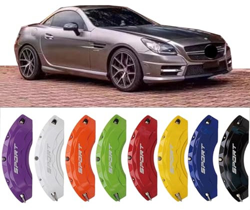 4pc Brake Caliper Covers Compatible Front Rear 19/20/21/22 Wheel Size for Mercedes Benz SLC Accessories (White)