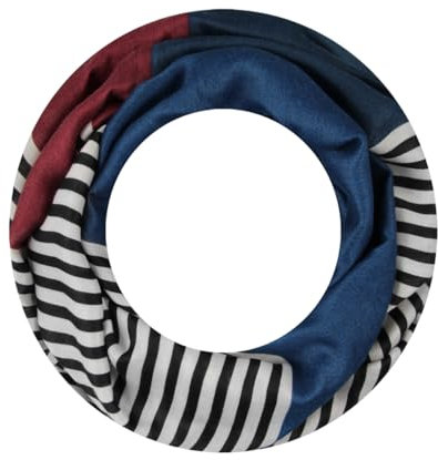 Majea Loop Schal Damen Schlauchschal Halstuch schmaler Loopschal (880052) (blau 6)