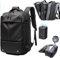 60L Travel Backpack Carry on Flight Approved, Expandable Backpacks with Electric Vacuum Pump, Water Resistant and Anti Theft Fit 17.3 inch Laptop Suitcase backpack for Men Women (Black)