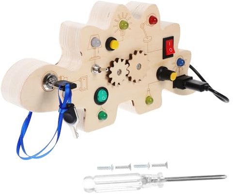 JOINPAYA LED Busy Board Children's Toys Travel Toys for Toys Toys Learning Plaything Sensory Board Educational Toy for Children Child Toy Wood