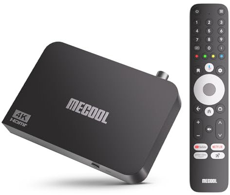 MECOOL Android TV Box, KT2 Android 11.0 2G+32G Android TV Box DVB-T/T2 Amlogic S905Y4 HDR 10+ 4K Dolby Audio, Google Netflix Certificato Certificato primo assistente vocale double WiFi 5 TV Box