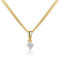 MIORE Schmuck, Halskette Damen, vergoldete Kette Silber 925, Kettenanhänger Gold 375 9kt mit Diamant 0.10 Ct, Echt Gold Anhänger, Gliederkette Silber, Silberkette, Damen Schmuck Handgemacht