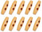 Holzknöpfe 10 Knebelknöpfe Holz Braun Bastelknöpfe Mantelknöpfe ovale Knöpfe 4 x 1,2 cm - 2 Löcher längliche Knöpfe zum basteln annähen nähen Jackenknöpfe