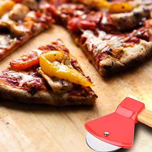 Cortador de Pizza de Hacha con para Cortar Panqueques de Pizza y Más (rojo)