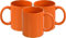 LAVV HOUSEWARES LTD Smooth Ceramic Tea Coffee Cups Glossy Finish 3pk 310ml (10.9oz) (Orange)