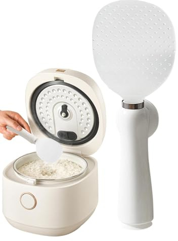 Buerfu Cucchiaio di riso per bicchieri, spatola di riso - Scooper per bicchieri da cucina magnetica | Pala antiaderente gadget da cucina, cucchiaio di cucina di riso resistente al calore per cereali