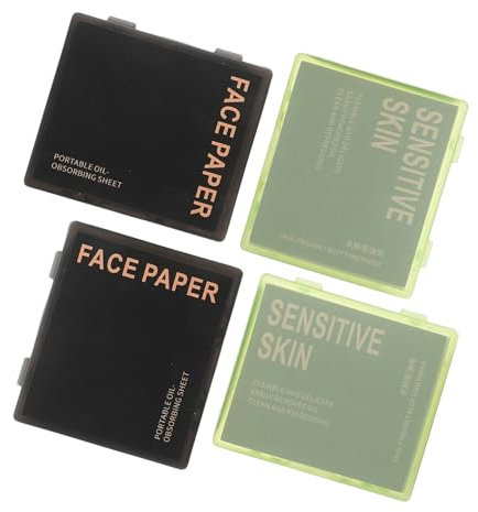 FOMIYES Ölabsorbierende Blätter Für Gesicht Mit Spiegel Und Puff Tragbares Puderquaste-löschpapier Make-up-tool Ölabsorbierendes Papier