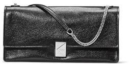 kate spade new york Deco Glazed Leather Shoulder Bag, Black, One Size, Deco Glazed Leather Shoulder Bag