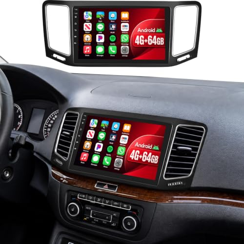 OiLiehu 4G+64G 8 Kern Qualcomm Snapdragon Android 15 Doppel Din für VW Sharan II 7N Seat Alhambra II 2012-2015 Autoradio Mit Bildschirm 9 mit CarPlay Android Auto Bluetooth FM RDS GPS WiFi SWC DSP/EQ