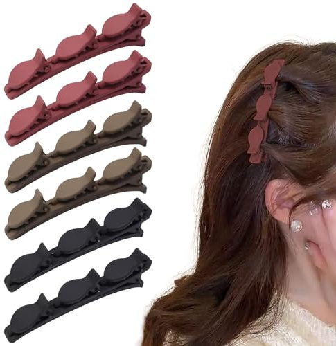 DEFIYEAR 6 Stück Doppelschicht Haarspange, Haarspange Hair Clips Haarklammern – Elegante Geflochtene Haarklammern Set für Mädchen, Rutschfest Stilvoll für Alltag Oder Party, Haarspangen Damen