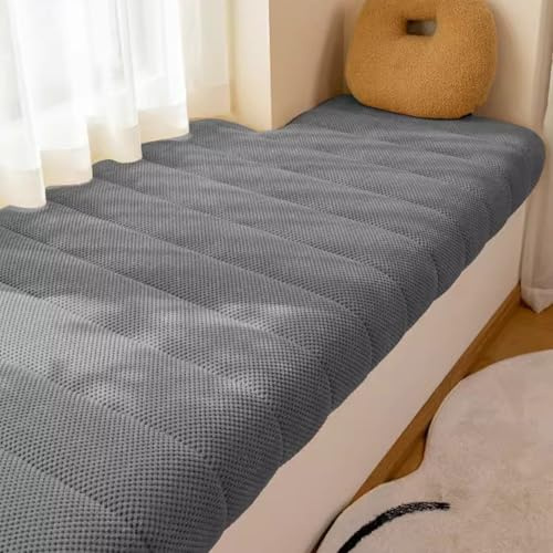 WLXFF Cord Sitzkissen Bank Für Innen Fensterbank Window, 5CM Dicke Bankauflage, rutschfest bankkissen, sitzpolster Bank Für Bänke, Sitzbank Kissen Eckbank Auflage,Dark Gray,160x45cm