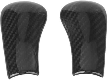 HELEVIA 2PCS Schaltknauf Abdeckung Carbon Faser Tough Delicate Touch Auto Getriebe Kopf Trim Cap Fit für GTR R34 R33 R32