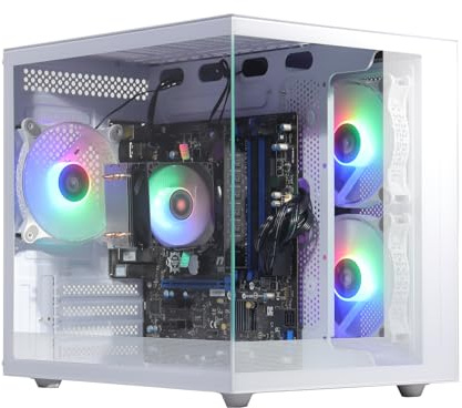 suevery Gaming PC Ryzen 5 5600 Desktop Computer Tower 16GB RAM | 1TB NVMe SSD | WLAN | Prebuilt Gamer PC (Weiß)