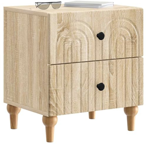vidaXL Nachttisch 2 pcs Sonoma-Eiche 43 x 34,5 x 48 cm Holzwerkstoff, Geräumiger Nachttisch, stylischer Organizer für Wohnräume, minimalistisches Design, kompakter Schrank