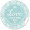 24 STICKER: Love is in the Air – Bitte kräftig pusten Schöne Etiketten mit romantischen Ornamenten und Herz für Seifenblasen-Verpackungen zur Hochzeit • Papieraufkleber: 4 cm, rund, matt in Mint