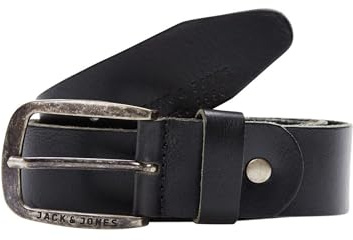 JACK & JONES Herren Gürtel JJIPAUL JJLEATHER BELT NOOS, Gr. 100 cm, Schwarz (Black)