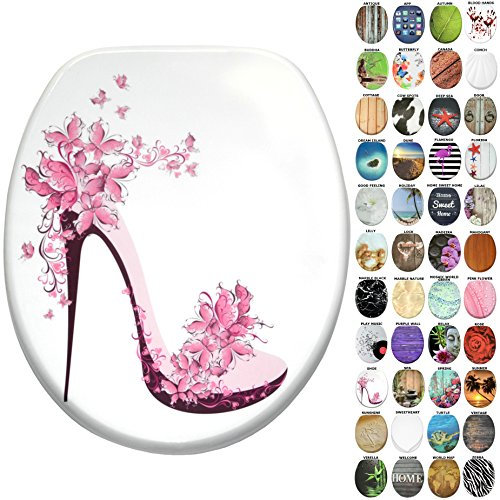 Sanilo Toilet Seat, Great Range of Colorful Toilet Seats, Stable Hinges, Easy to Mount (Shoe)