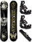 Airtracks Herren Snowboard Set Freeride Freestyle - Wow Carbon Hybrid Rocker Snowboard Wide 155 - Softbindung Master XL - SB Bag