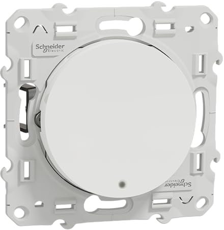 Schneider Electric - Odace, poussoir lumineux Blanc, 10 A, à griffes, LED bleu 0,15 mA localisation - S525276