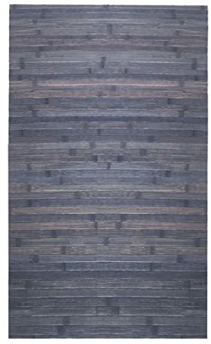 Casatessile Tapis en Bambou LAVÉ sur Mesure Tapis Cuisine Bambou, Tapis Bambou au Métro - Grigio Scuro
